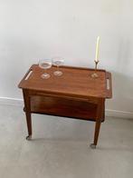 Trolley - Teak - Vintage houten trolley op wielen