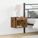 vidaXL Wandkasten met LED-verlichting 2 stuks Oude Hout, Verzenden, Nieuw
