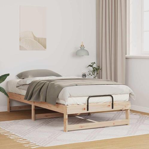 vidaXL Bedombouw met Draaghandvatten Bruin Massief, Huis en Inrichting, Slaapkamer | Bedden, Nieuw, Verzenden