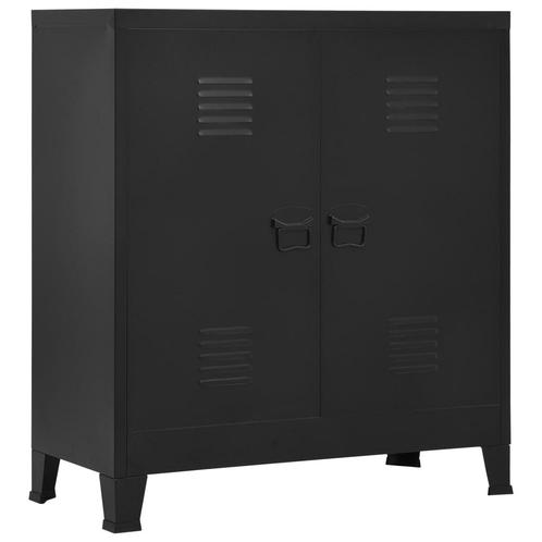 vidaXL Opbergkast industrieel 90x40x100 cm staal zwart, Huis en Inrichting, Kasten | Overige, Nieuw, Verzenden