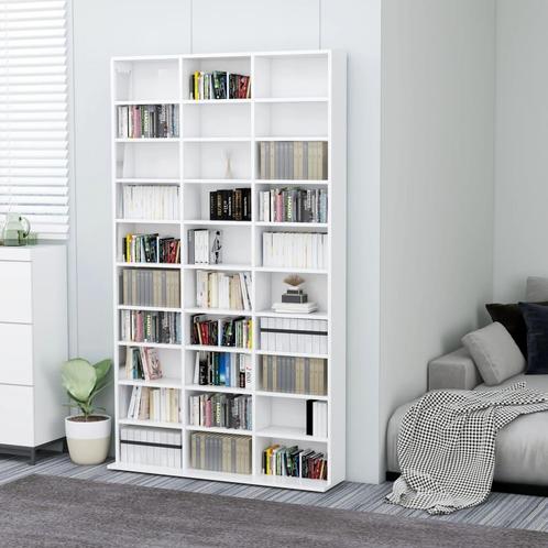 vidaXL Cd-kast 102x16x177,5 cm bewerkt hout hoogglans wit, Huis en Inrichting, Woonaccessoires | Cd- en Dvd-rekken, Nieuw, Verzenden