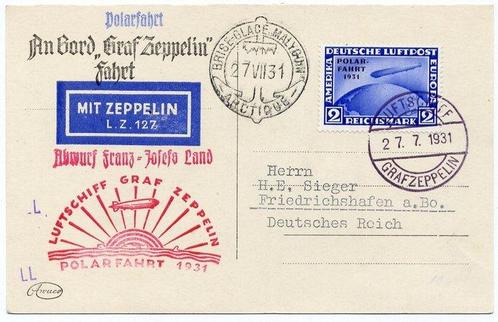 Empire allemand 1931 - Zeppelin LZ 127 - Polarfahrt Polar, Postzegels en Munten, Postzegels | Europa | Duitsland
