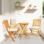 vidaXL Vouwstoel 2 pcs Wit 49 x 57,5 x 92cm Massief, Tuin en Terras, Verzenden, Nieuw