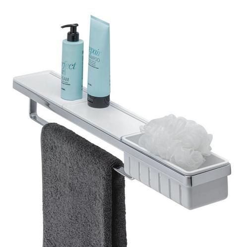 Planchet met Handdoekrek en Douchemand Geesa Frame Wit, Doe-het-zelf en Bouw, Sanitair, Bad, Nieuw, Chroom, Ophalen of Verzenden