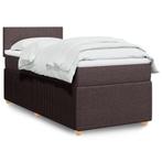 vidaXL Boxspring met matras stof donkerbruin 80x200 cm, Verzenden, Nieuw
