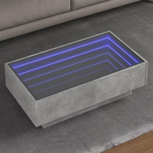 vidaXL Salontafel met LED 90x50x30 cm bewerkt hout, Huis en Inrichting, Tafels | Salontafels, Nieuw, Verzenden