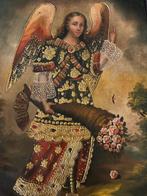 Cuzco School - Musician Archangel Gabriel with Cornucopia, Antiek en Kunst