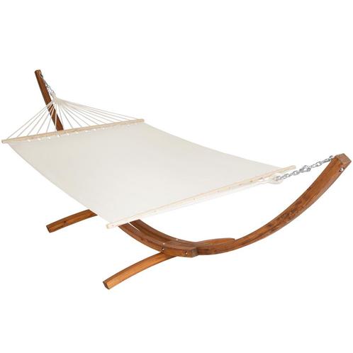 XXL hangmat Thorsten met houten frame voor 2 personen - wit, Jardin & Terrasse, Jardin & Terrasse Autre, Envoi