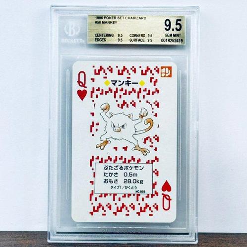 Pokémon Graded card - Mankey Charizard Poker Deck 1996 -, Hobby en Vrije tijd, Verzamelkaartspellen | Pokémon