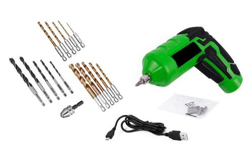 Set van schroef- en boormachine op USB plus accessoires, Doe-het-zelf en Bouw, Gereedschap | Overige machines, Nieuw, Verzenden