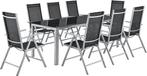 Tweedekans | Aluminium tuinset - Milano - 9-delig - Zilver /, Ophalen of Verzenden, Nieuw