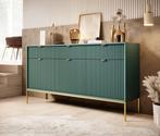 Dressoir groen 154x39x83 cm goud hotel chique, Verzenden