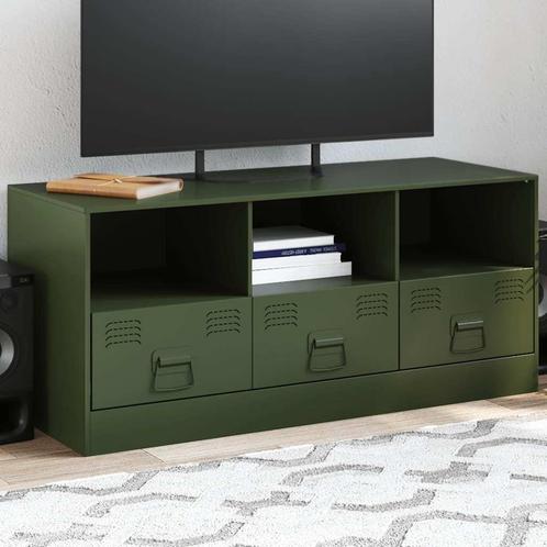 vidaXL Tv-meubel 99x39x44 cm staal olijfgroen, Huis en Inrichting, Kasten |Televisiemeubels, Nieuw, Verzenden