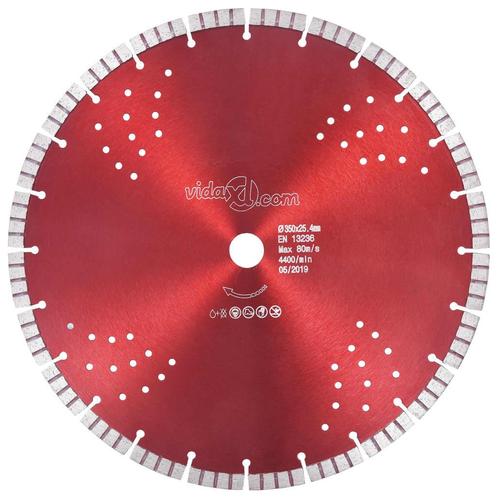 vidaXL Diamantzaagblad met turbo en gaten 350 mm staal, Doe-het-zelf en Bouw, Gereedschap | Zaagmachines, Nieuw, Verzenden