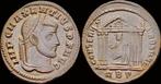306-312ad Roman Maxentius Ae follis Roma in hexastyle tem..., Verzenden