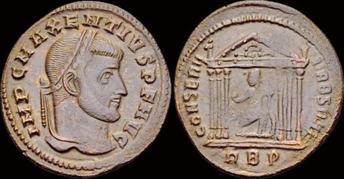 306-312ad Roman Maxentius Ae follis Roma in hexastyle tem..., Timbres & Monnaies, Monnaies & Billets de banque | Collections, Envoi