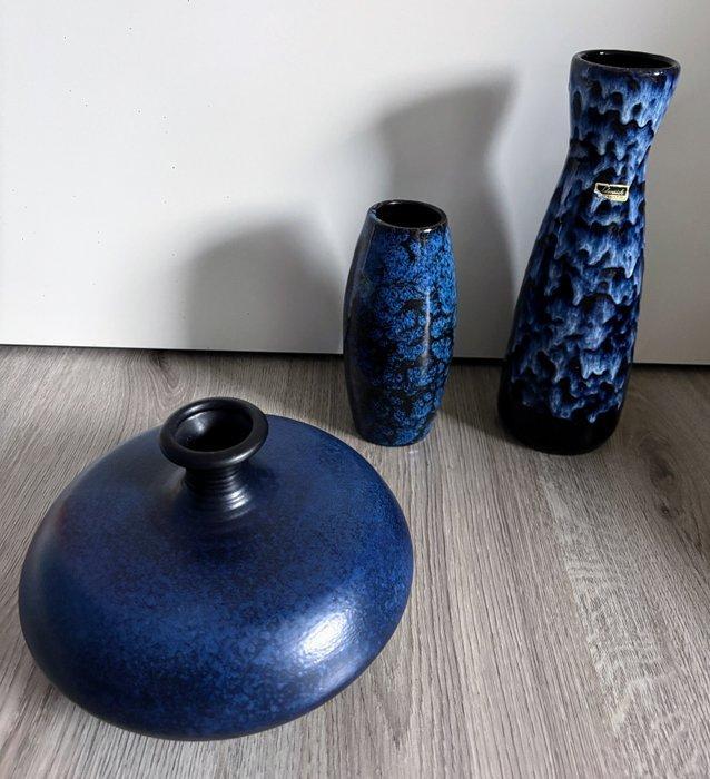 Scheurich, e.a. - Vaas (3) - Cilinder/Discus - Geglazuurd, Antiquités & Art, Antiquités | Verre & Cristal