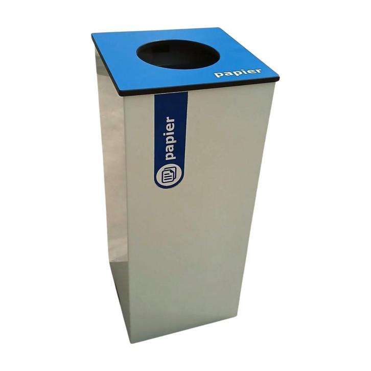 Papierbak 31x31x72 cm wit blauw gebruikt, Maison & Meubles, Accessoires pour la Maison | Poubelles, Enlèvement ou Envoi