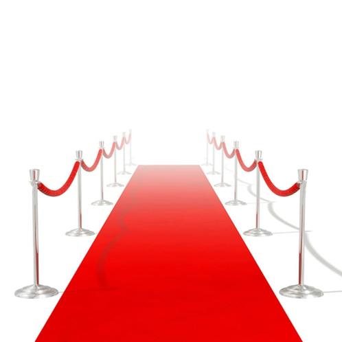 vidaXL Rood tapijt 1 x 20 m extra zwaar 400 g/m2, Tuin en Terras, Deurmatten, Nieuw, Verzenden
