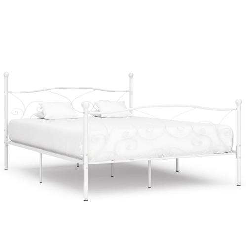 vidaXL Bedframe met lattenbodem metaal wit 180x200 cm, Maison & Meubles, Chambre à coucher | Lits, Envoi