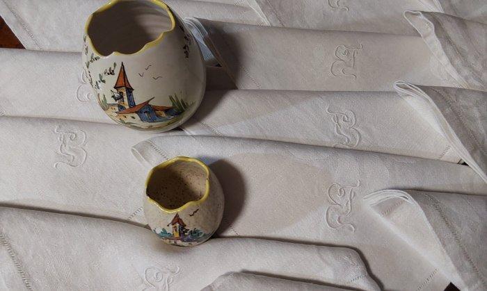 Serviette de table (16) - 45 cm - 44 cm - Broderies, Antiek en Kunst, Antiek | Tapijten, Tafelkleden en Textiel