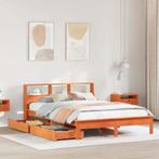 vidaXL Bed met boekenkast zonder matras grenenhout wasbruin, Huis en Inrichting, Verzenden, Nieuw