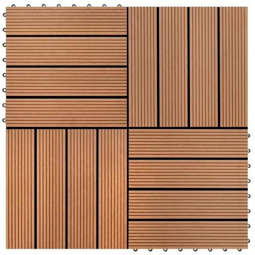 vidaXL 22 st Terrastegels 30x30 cm 2 m² HKC bruin, Doe-het-zelf en Bouw, Vloerdelen en Plavuizen, Nieuw, Verzenden