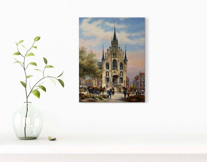 Knysh Tanya (1965) - Market square in Austria, Antiquités & Art, Art | Peinture | Classique