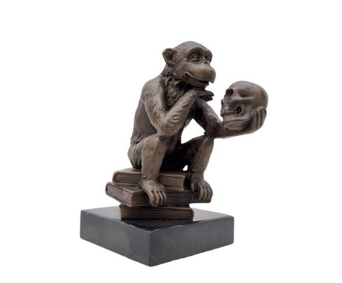 Beeldje - Brons, Marmer, Antiek en Kunst, Kunst | Designobjecten