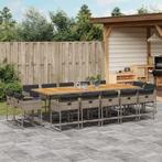 vidaXL 15-delige Tuinset met kussens poly rattan grijs, Verzenden, Nieuw, Tuinset