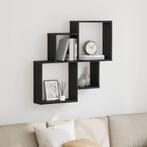 vidaXL Wand Cube Rek Zwart eiken 80 x 15 x 78.5 cm Bewerkt, Verzenden, Nieuw