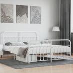 vidaXL Bedframe met hoofd- en voeteneinde metaal wit 180x200, Verzenden, Nieuw