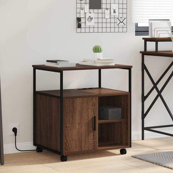 vidaXL Kantoorkast met Oplaadstation bruin eikenkleur 61 x, Huis en Inrichting, Kasten | Overige, Nieuw, Verzenden