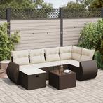 vidaXL Salon de jardin avec coussins 7 pcs marron résine, Jardin & Terrasse, Ensembles de jardin, Verzenden, Neuf, Salons de jardin