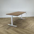 zit-sta slingerbureau 180x80 cm, Cognac - Wit, Huis en Inrichting, Bureaus, Gebruikt, Bureau