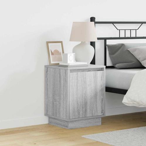 vidaXL Nachtkastjes met LED-verlichting (2 stuks) - Grijs, Huis en Inrichting, Slaapkamer | Nachtkastjes, Nieuw, Verzenden