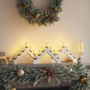 vidaXL Kerst Kaarsbrug 3 pcs Wit 39,5 x 5 x 29 cm Massief beschikbaar voor biedingen