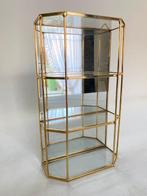 Vitrine - Glas, Messing - Vitrinerekje spiegelwand, Antiek en Kunst, Curiosa en Brocante