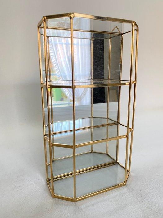 Vitrine - Glas, Messing - Vitrinerekje spiegelwand, Antiek en Kunst, Curiosa en Brocante