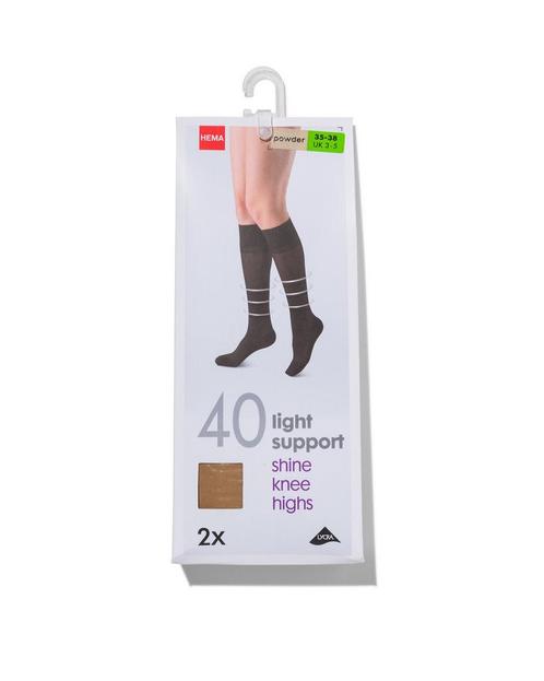 HEMA 2-pak Ondersteunende Kniekousen Poeder, Kleding | Dames, Leggings, Maillots en Panty's, Ophalen of Verzenden