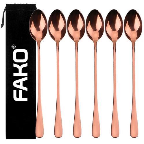 Fako Bijoux® - 6 Lange Lepels - Latte Macchiato - Longdrink, Huis en Inrichting, Keuken | Bestek, Verzenden
