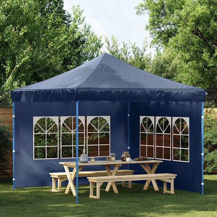 vidaXL Tentwanden met raam PE blauw 2 st, Jardin & Terrasse, Tonnelles, Envoi