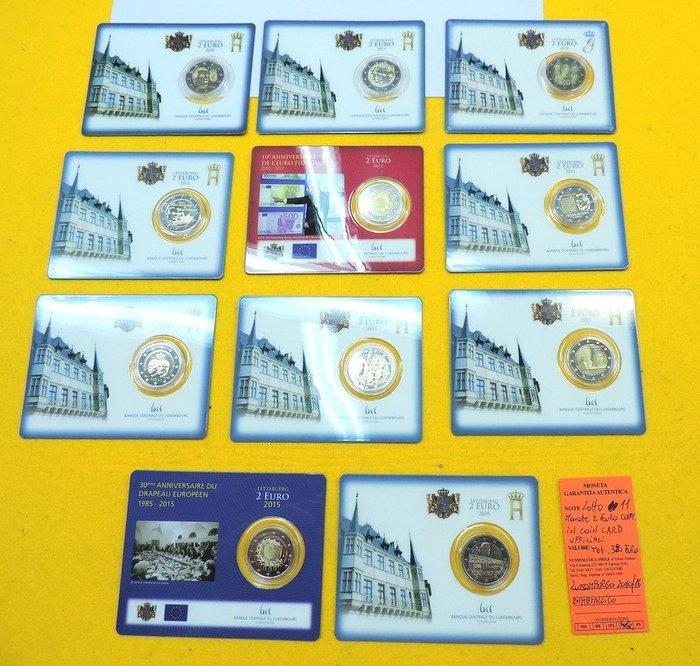 Luxemburg. 2 Euro 2010/2016 (11 coincards) (Zonder, Postzegels en Munten, Munten | Europa | Euromunten