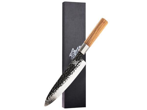 Veiling - Messerhai Koksmes 20cm AUS10 Damascus Kansu, Huis en Inrichting, Keuken | Keukenbenodigdheden