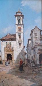 R. Galves (XIX) - Paisaje costumbrista (Granada), Antiek en Kunst