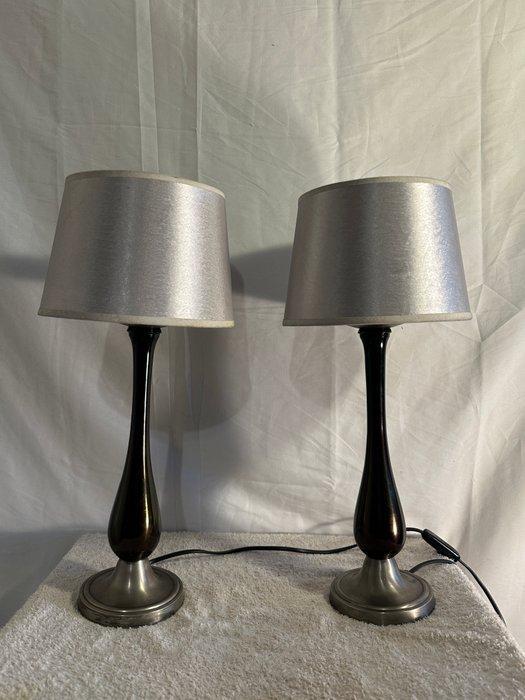 Lamp (2) - Glas, Chroom, Metaal - Set of 2, Antiek en Kunst, Curiosa en Brocante