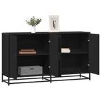 vidaXL Dressoir 134x35x76 cm bewerkt hout zwart, Huis en Inrichting, Kasten | Dressoirs, Verzenden, Nieuw