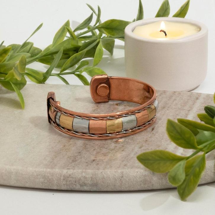 Koperen gezondheids-klemarmband met 2 magneten, Sport en Fitness, Gezondheidsproducten en Wellness, Ophalen of Verzenden