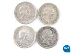 Online Veiling: 4 Zilveren munten koning willem 1850-1887|