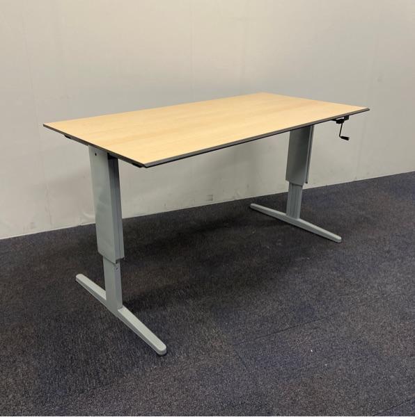 lensvelt slinger bureau 160x80 cm, Trespa licht beuken blad, Huis en Inrichting, Bureaus, Bureau, Gebruikt, In hoogte verstelbaar
